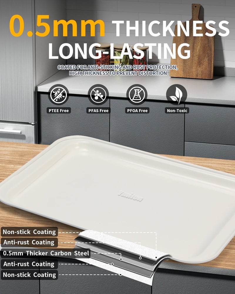 Ymiton Nonstick Baking Pans Set, 19 PCS Stackable Bakeware Sets, Oven Pan Set Includes Baking Tray, Cookie Sheet, Cake Pans, Loaf Pan, Muffin Pan, Silicone Cups - Image 4